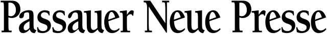 Schriftzug Passauer Neue Presse in schwarzer Schrift