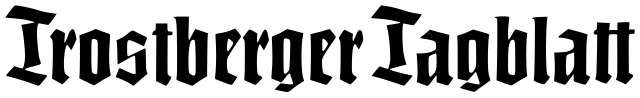 Schriftzug Trostberger Tagblatt in schwarzer Frakturschrift